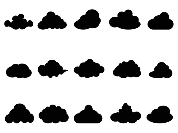 Black clouds icons — Stock Vector