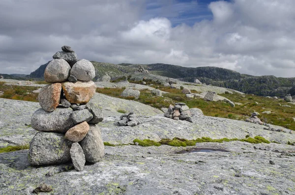 Sziklás Hegyvidéki Tundra Táj Liszebotn Közelében Norvégiában Skandináviában — Stock Fotó