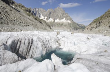 Dağlar, göl ve buzul Alp, yatay