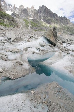 Dağ Gölü ve buzul Alp, yatay