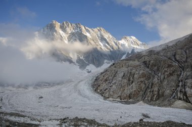 Alp Dağları ve buzul, yatay