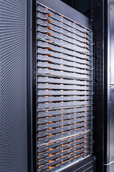 Server Matrice Hard Disk Interiorul Centrului Cloud Date — Fotografie, imagine de stoc