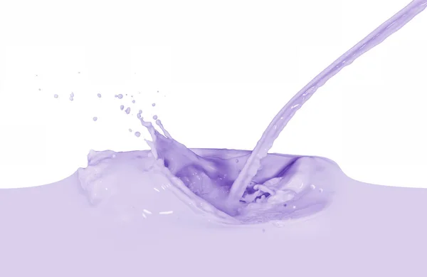 Blueberry Milk Splash Απομονωμένο Λευκό Φόντο — Φωτογραφία Αρχείου