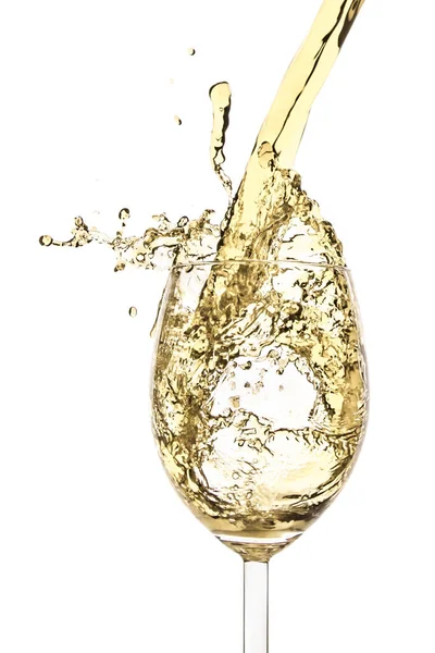 White Wine Splash Isolated White — Stock Photo, Image