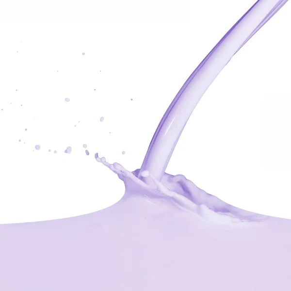 Чорничне Молоко Бризки Ізольовані Білому Фоні — стокове фото