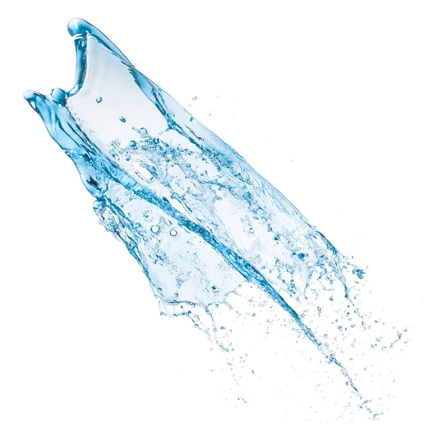 Blue Water Splash Isolated White Background — Stock Photo, Image