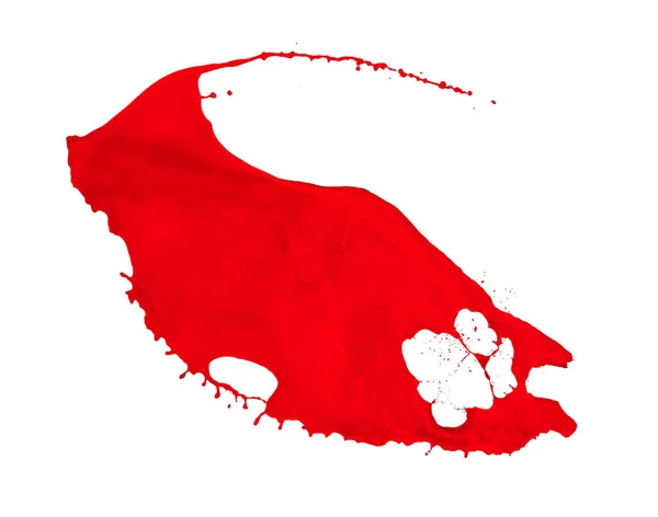 Κόκκινο Χρώμα Splash Απομονώνονται Λευκό Φόντο — Φωτογραφία Αρχείου