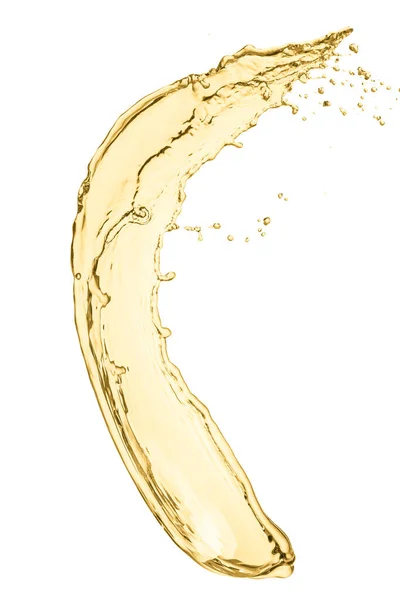 Respingo Vinho Branco Isolado Sobre Fundo Branco — Fotografia de Stock