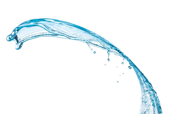Μπλε Νερό Splash Απομονώνονται Λευκό Φόντο — Φωτογραφία Αρχείου