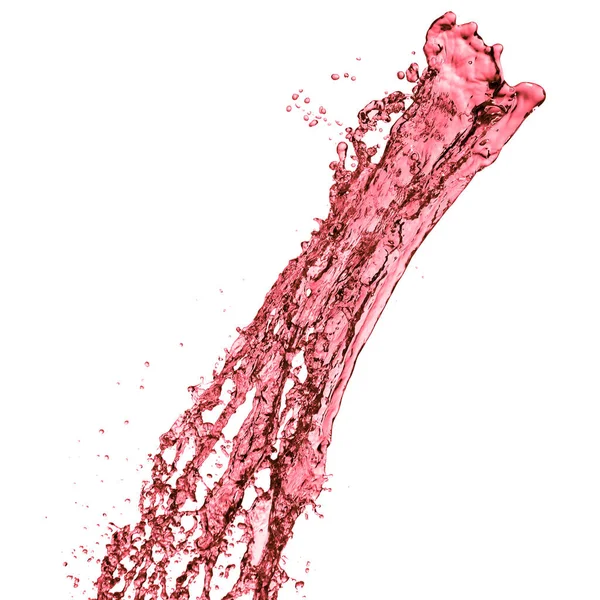 Červené Víno Splash Izolované Bílém Pozadí — Stock fotografie