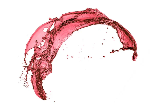 Éclaboussure Vin Rouge Isolé Sur Fond Blanc — Photo