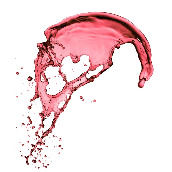 Spruzzi Vino Rosso Isolato Sfondo Bianco — Foto Stock