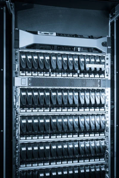 Close Van Harde Schijven Datacenter — Stockfoto