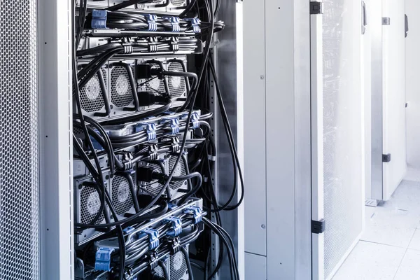 Row Racks Data Storage Hardware Server Room — Stock Photo, Image