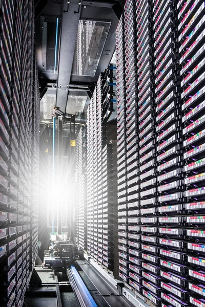 Data Storage Towers Filled Hard Disks — Stock Photo, Image