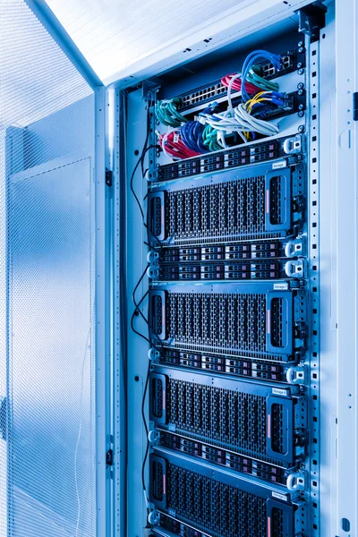 Colpo Datacenter Con Rack Server — Foto Stock