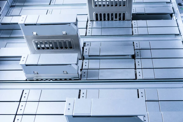 Detail Data Center Some Hard Drive Bays Open — Stock Photo, Image