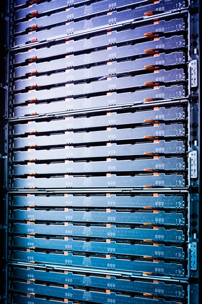 Detail Data Center Hard Drive Array Server Rack — Stock Photo, Image