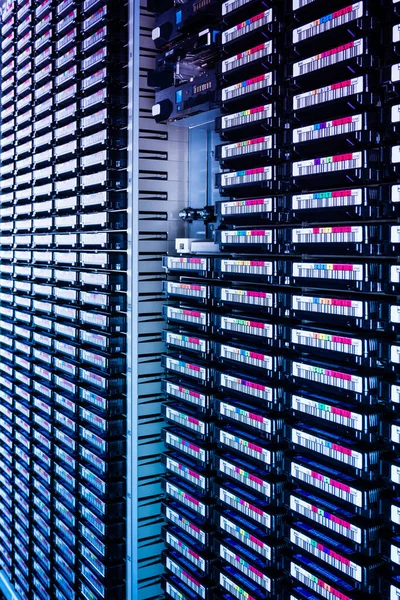 Tall Stacks Data Backup Tapes Internet Cloud Center — Stock Photo, Image