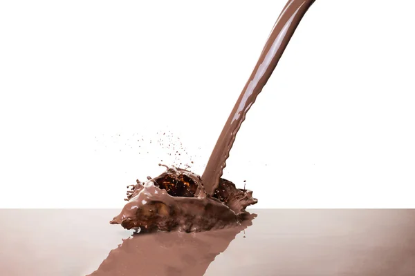 Salpicadura de chocolate caliente — Foto de Stock