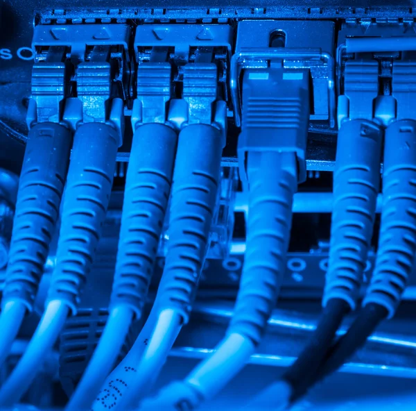 Server di rete in fibra ottica — Foto Stock