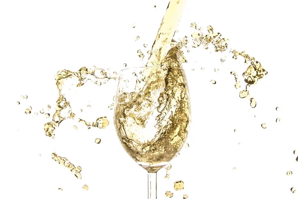 Bílé víno splash — Stock fotografie
