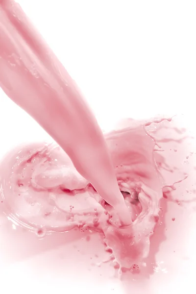 Strawberry milk splash — Stock Photo, Image