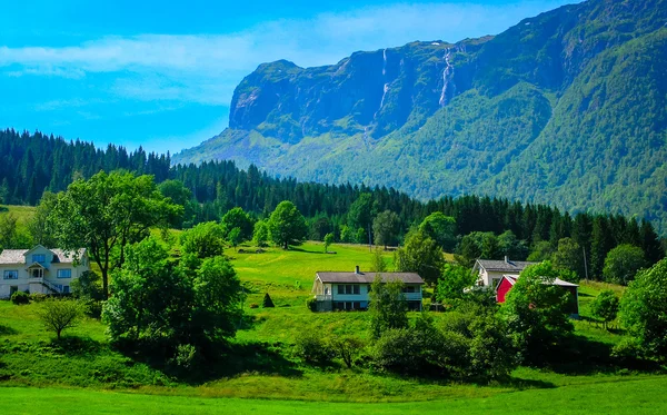 Maravillosos colores del campo de Noruega — Foto de Stock