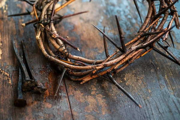 Old Nails Crown Thorns — Stock Photo, Image