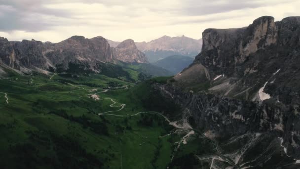 Vue Par Drone Sur Les Montagnes Dolomite — Video