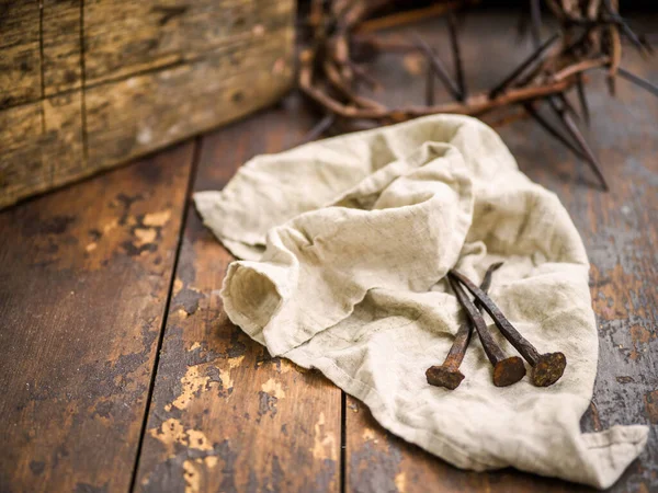 Good Friday Concept Nails Crown Thorns — Stock Photo, Image