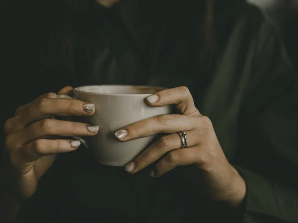 Morgonkaffe Ett Kafé — Stockfoto