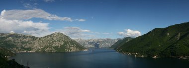 boka kotorska Körfez Panoraması yukarıdaki dağın üzerinden