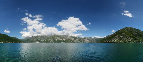 Boka Kotorska bay panorama from the mountain above — Stock Photo, Image