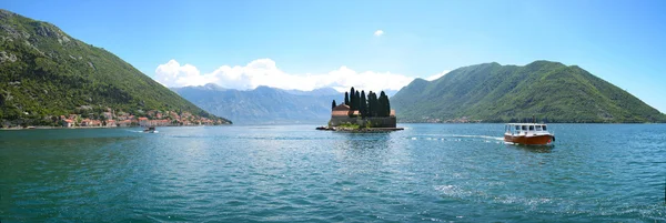 Panorama da baía de Boka Kotorska da montanha acima — Fotografia de Stock