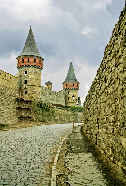 Fortress in Kamenetz Podolsky street — Stock Photo, Image