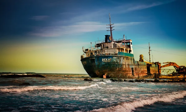 Gecrashte schip Rechtenvrije Stockfoto's