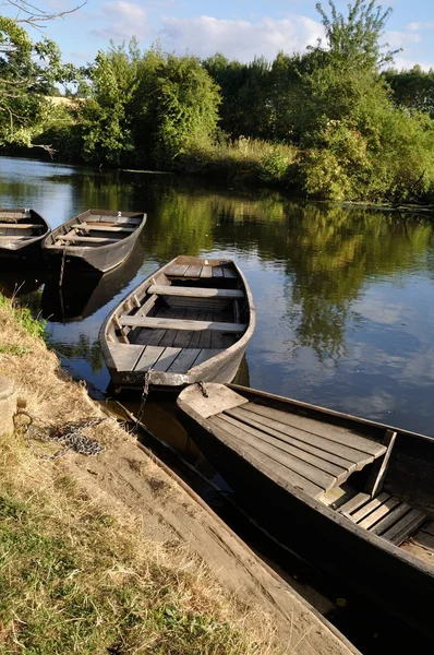 在安茹的一条河流上划船 — 图库照片