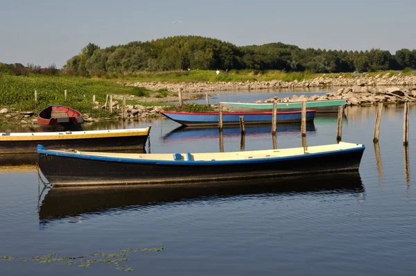 Boat on a river in Anjou — Stock Photo, Image