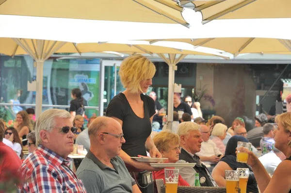 Aaren Německo Červen 2014 Restaurace Terrac — Stock fotografie