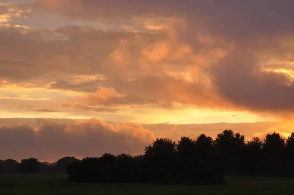 Sunset Plerin Brittany — Stock Photo, Image