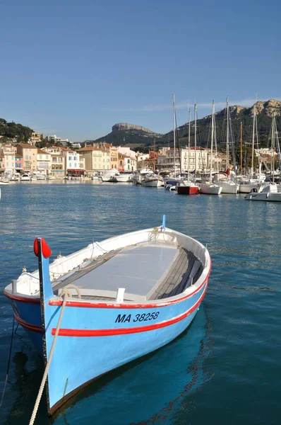 Cassis Frankrijk Februari 2015 Houten Roeiboot Haven Van Cassis — Stockfoto