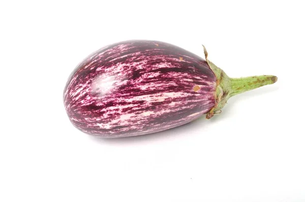 Aubergine Marbrée Sur Fond Blanc — Photo