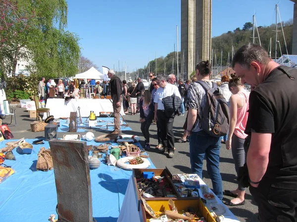 Plerin Frankrijk April 2017 Vlooienmarkt Haven Naar Plerin Bretagne — Stockfoto