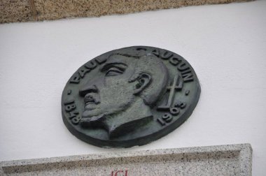 PONT AVEN, FRANCE 06 Mayıs 2016: Emeklilik Gloanec üzerine Paul Gauguin 'in Portresi