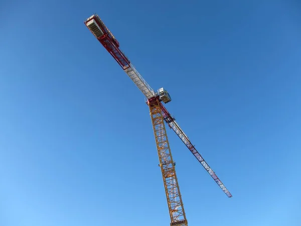 Saint Brieuc France Julio 2016 Grúa Construcción Centro Ciudad —  Fotos de Stock