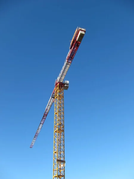 Saint Brieuc_ France July 2016 Construction Crane Town Center — Stock Photo, Image