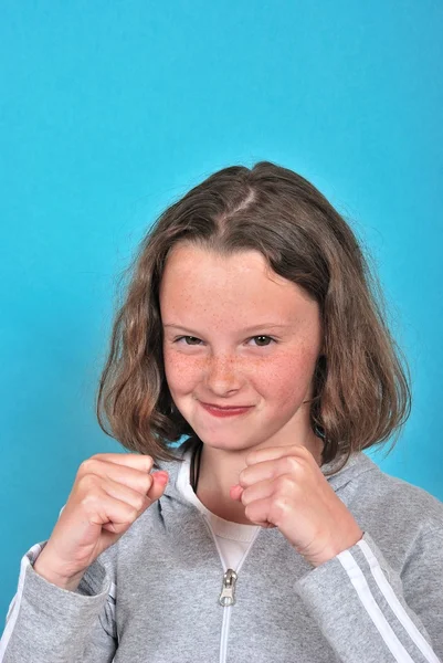 Girl boxing — Stock Photo, Image