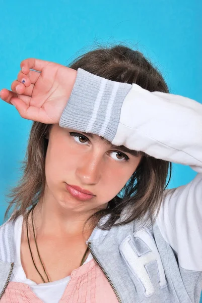 Adolescente menina olhando desencorajado — Fotografia de Stock