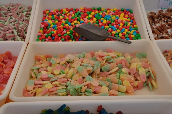 Muitos doces multicoloridos — Fotografia de Stock